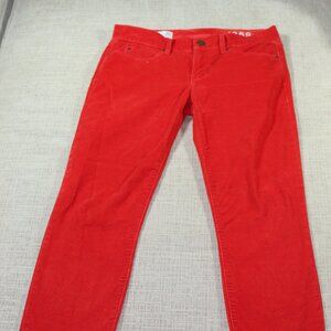 Gap 1969 Size 26 Red Velvet Corduroy Legging Pants - LIKE NEW